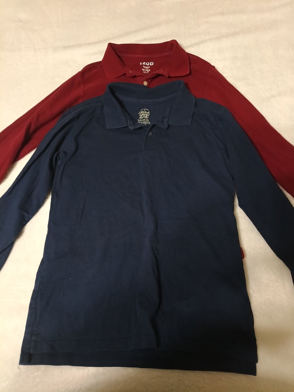 Izod Boys Polo Shirts in Burgundy and Navy